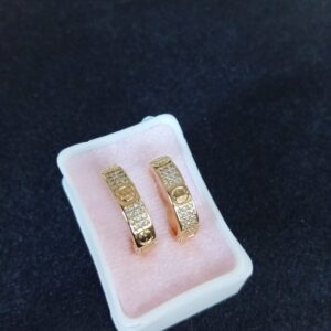 Arracada zirconia oro laminado