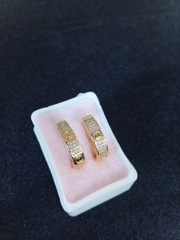 Arracada zirconia oro laminado
