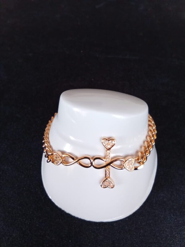 Pulsera zirconia oro laminado
