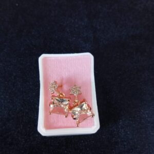 Arete poste mariposa oro laminado