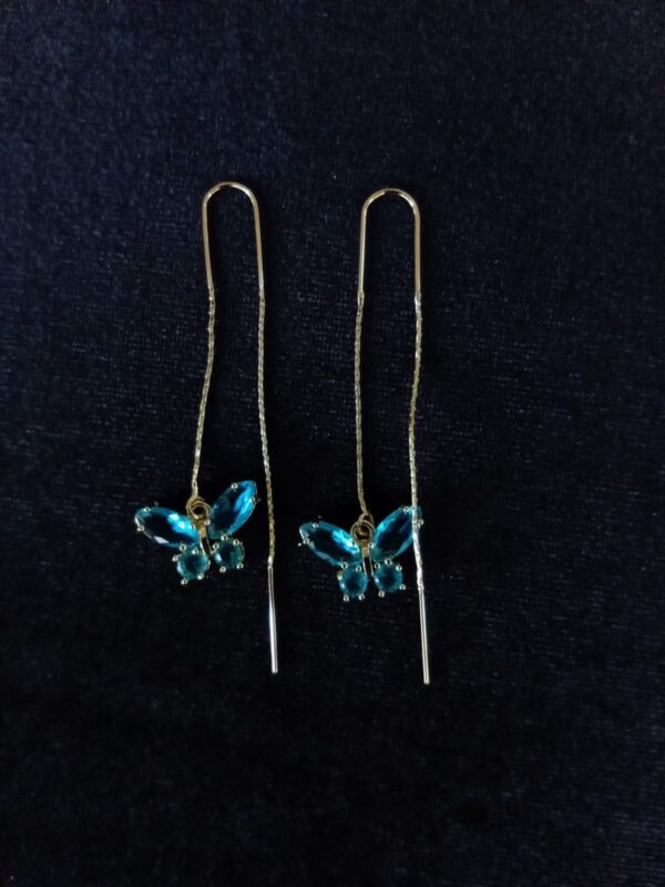 Arete largo oro laminado