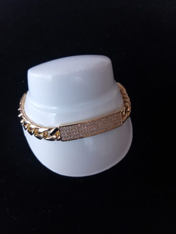Esclava dama c/zirconia oro laminado