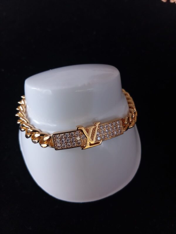 Esclava con zirconia oro laminado