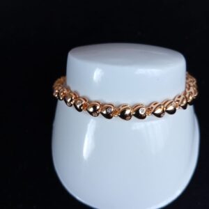 Pulsera zirconia  oro laminado
