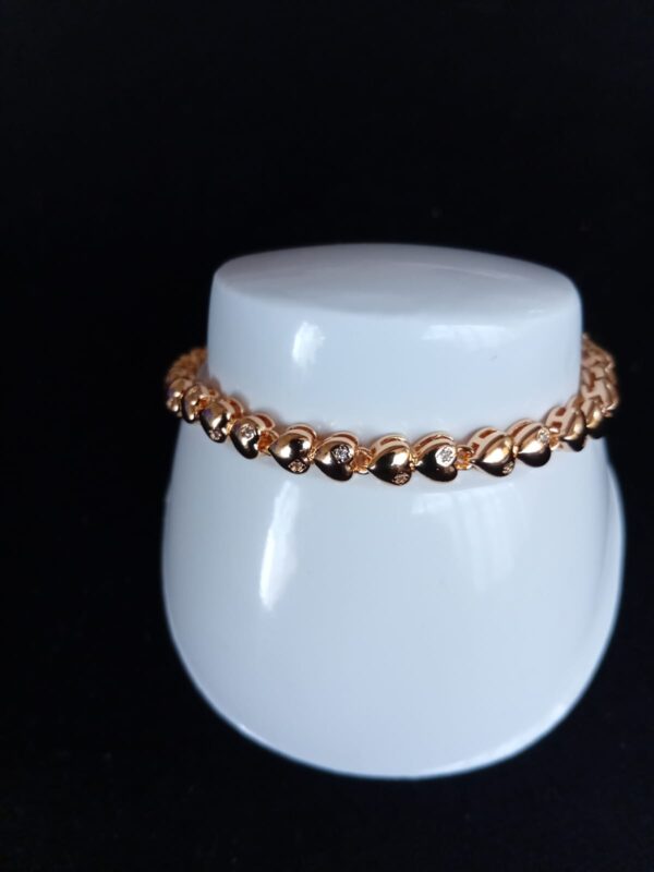Pulsera zirconia  oro laminado