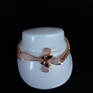Pulsera zirconia  oro laminado