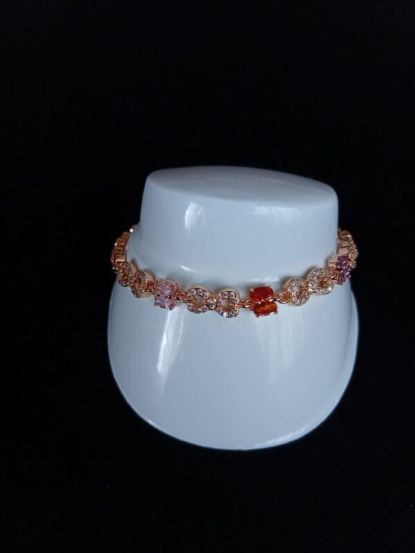 Pulsera zirconia  oro laminado