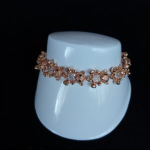 Pulsera zirconia  oro laminado