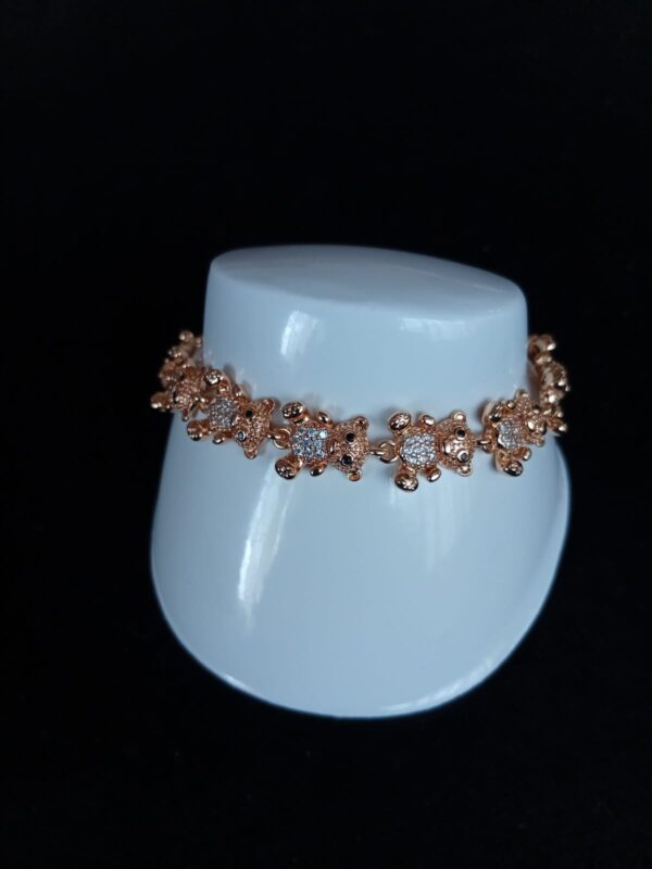 Pulsera zirconia  oro laminado