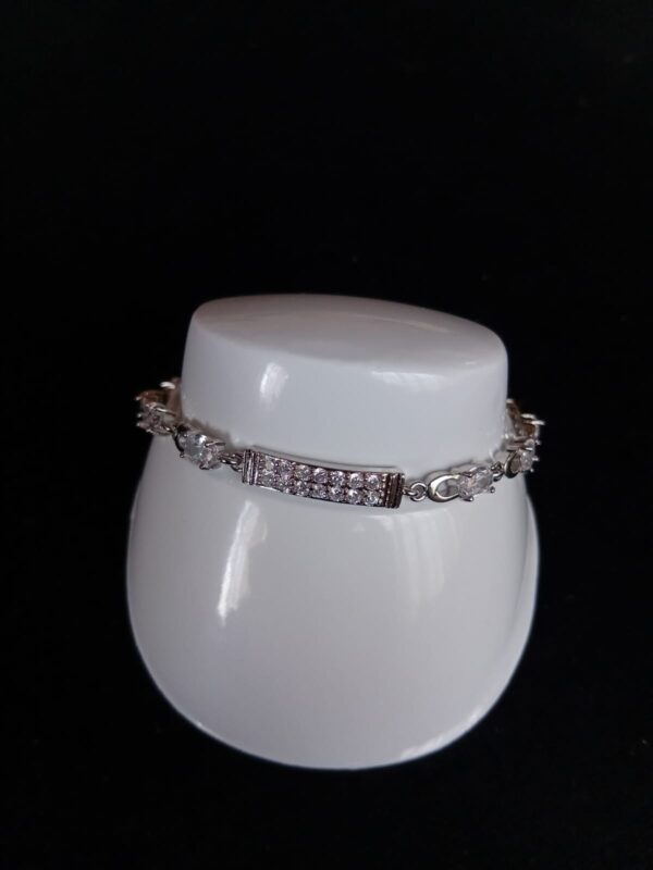 Pulsera zirconia  oro laminado