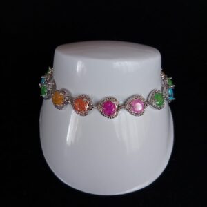 Pulsera zirconia  oro laminado