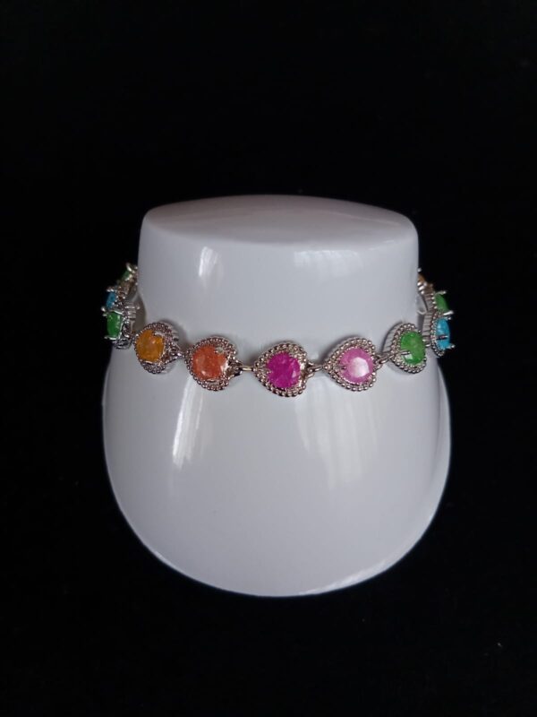 Pulsera zirconia  oro laminado