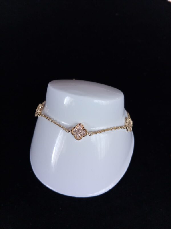 Pulsera delgada con zirconia  oro laminado
