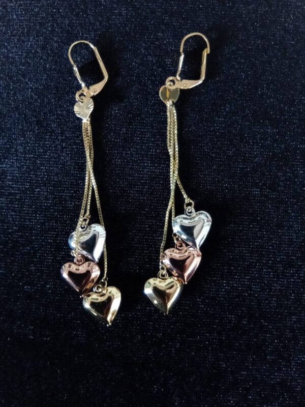 Arete largo oro laminado