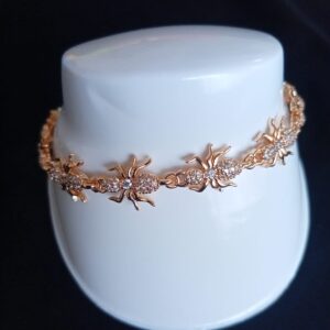 Pulsera zirconia  oro laminado