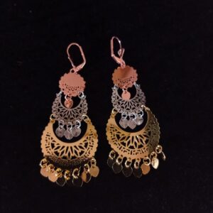 Arete largo oro laminado