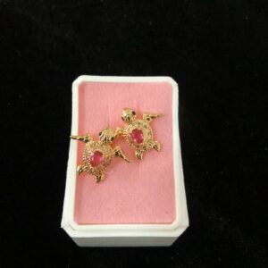 Arete poste mariposa oro laminado