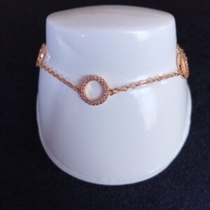 Pulsera delgada con zirconia  oro laminado