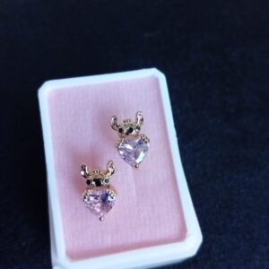 Arete poste mariposa oro laminado