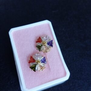 Arete poste mariposa oro laminado