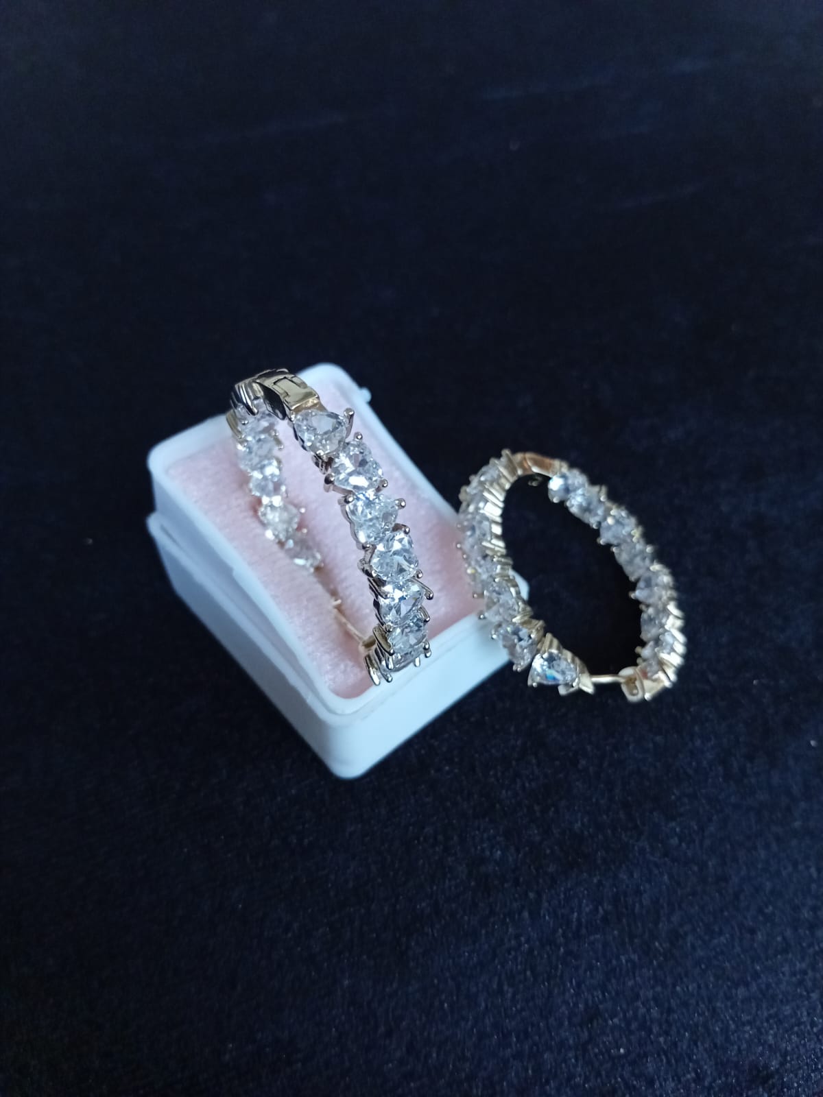 Arracada zirconia oro laminado