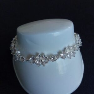 Pulsera zirconia  oro laminado