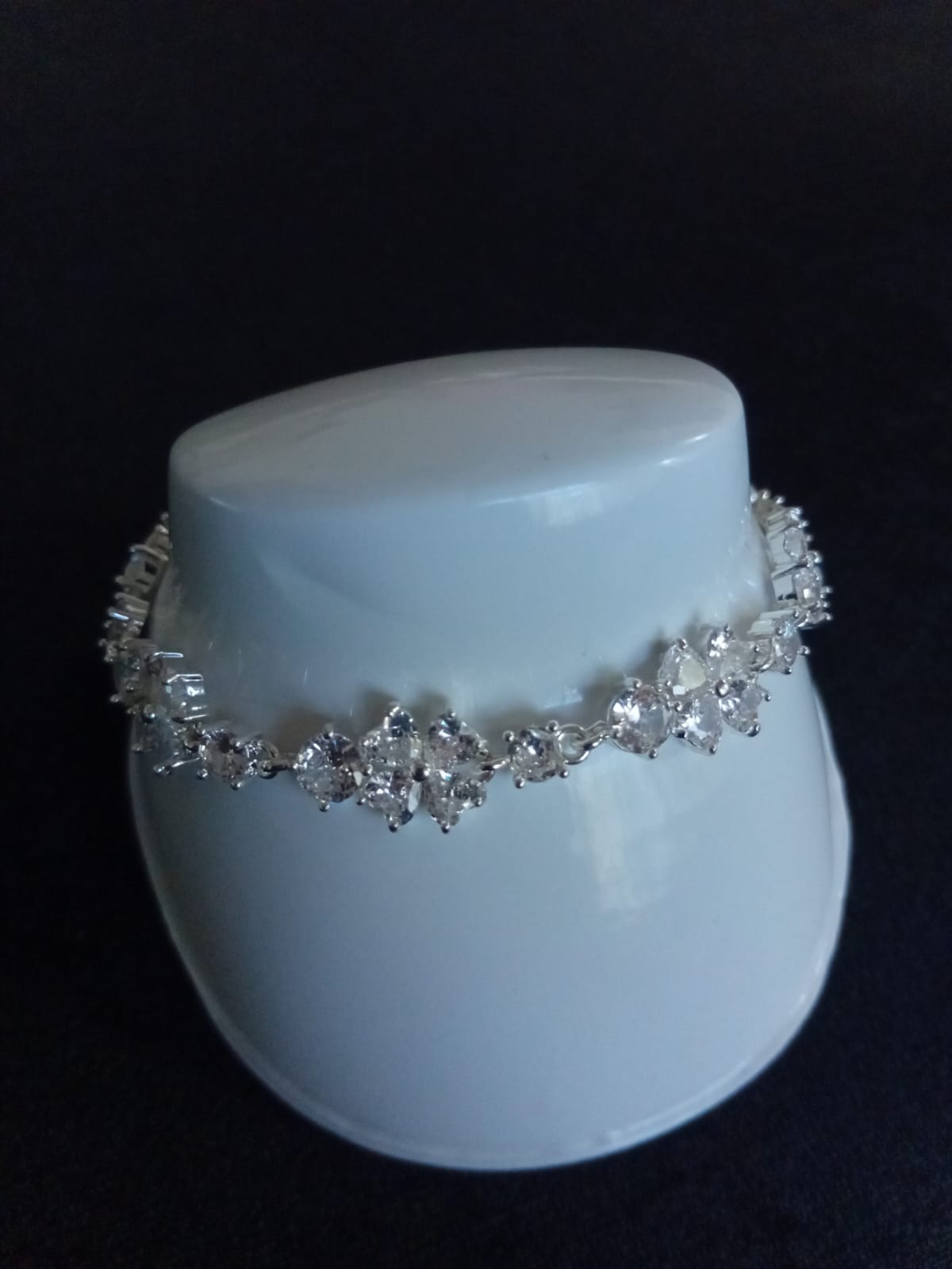 Pulsera zirconia  oro laminado