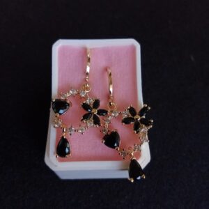 Arete largo caja  oro laminado