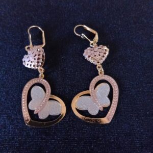 Arete largo oro laminado