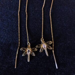 Arete largo oro laminado