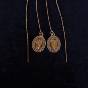 Arete largo oro laminado