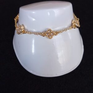 Pulsera delgada con zirconia oro laminado