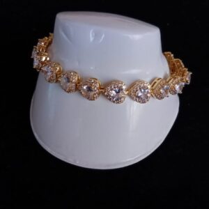 Pulsera zirconia  oro laminado