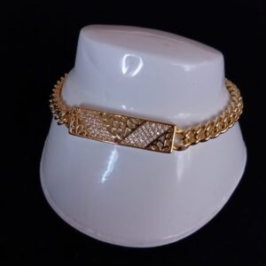 Esclava  con zirconia oro laminado