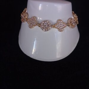 Pulsera zirconia  oro laminado