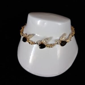 Pulsera zirconia  oro laminado