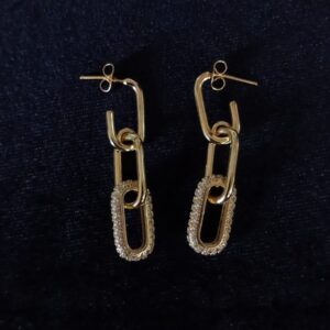 Arete largo oro laminado