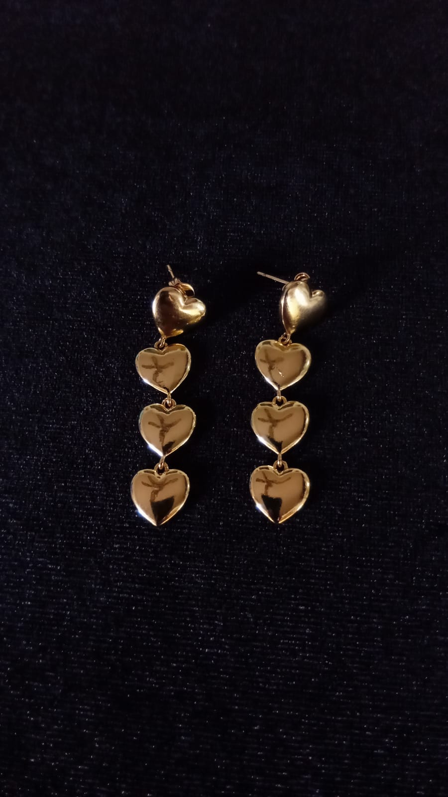 Arete largo oro laminado