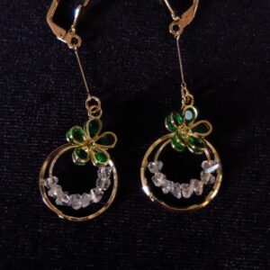 Arete largo oro laminado