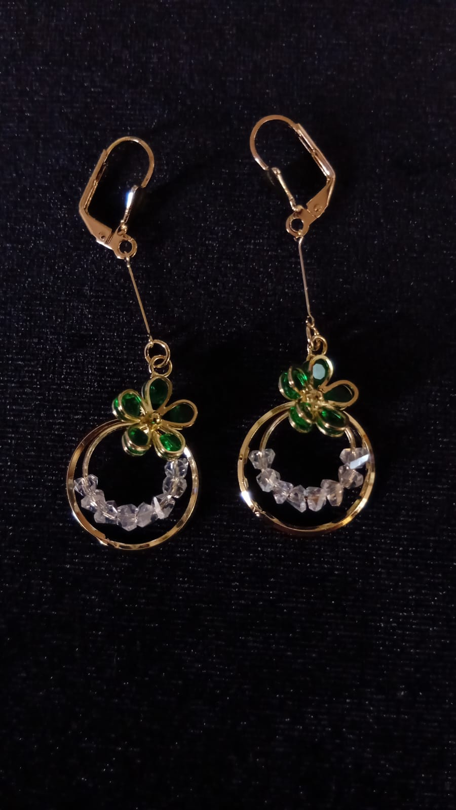 Arete largo oro laminado