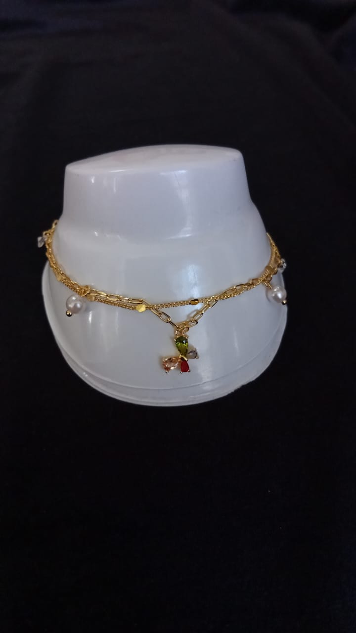Tobillera oro laminado