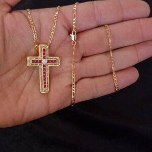 Cruz mediana  oro laminado
