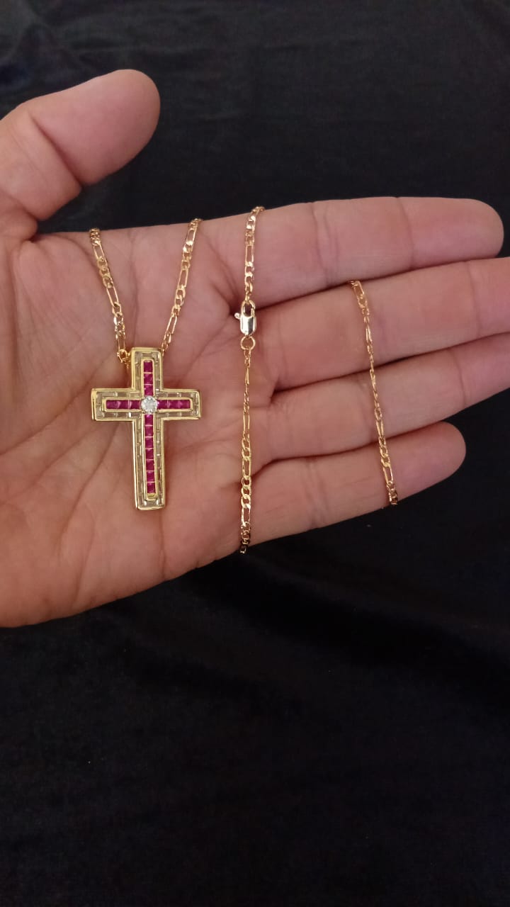 Cruz mediana oro laminado