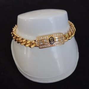 Esclava con zirconia oro laminado