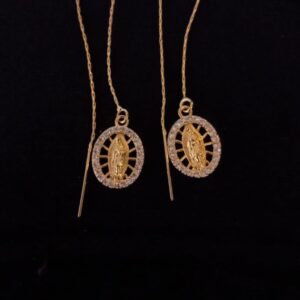 Arete largo oro laminado