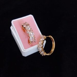 Arracada zirconia oro laminado