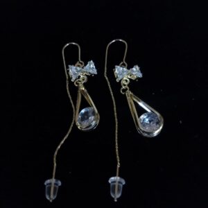 Arete largo oro laminado