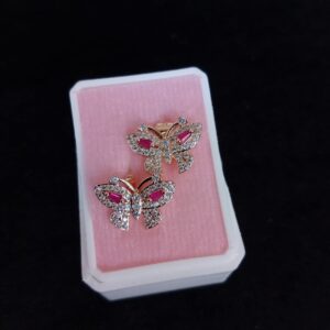 Arete poste mariposa oro laminado