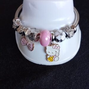 Pulsera ajustable con dijes oro laminado