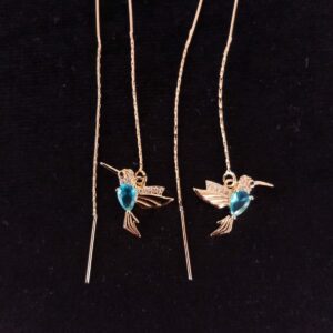 Arete largo oro laminado